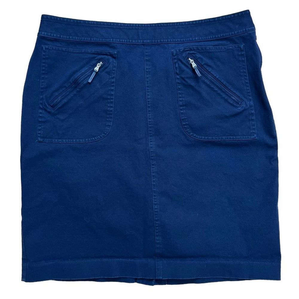 Lauren Ralph Lauren cotton navy blue straight skirt size 14